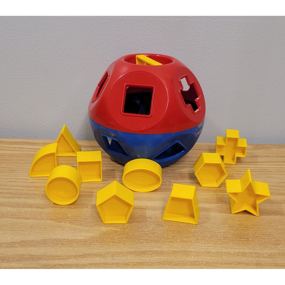 Vintage Tupperware Shape-O Sorter Ball Toy 10 Blocks 1st Gen Retro 1970s Toy